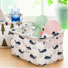 可愛動物棉麻收納盒 有提把 清新桌面雜物籃 櫥櫃 小衣物 布藝收納籃
