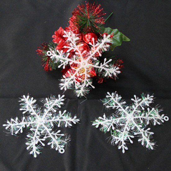 聖誕雪花片 塑料雪花 聖誕裝飾 3片裝 11cm