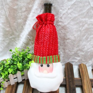 聖誕裝飾品 聖誕老人紅酒袋 聖誕紅酒瓶套 紅酒瓶袋 香檳紅酒袋