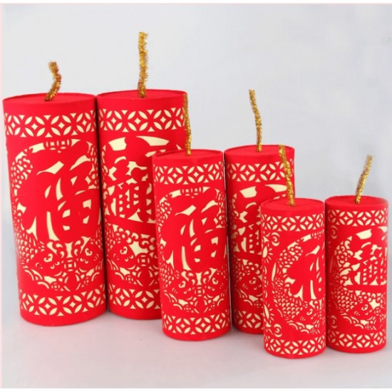 春節裝飾 櫥窗擺飾傳統剪紙鞭炮 新年裝飾用品 春節用品批發