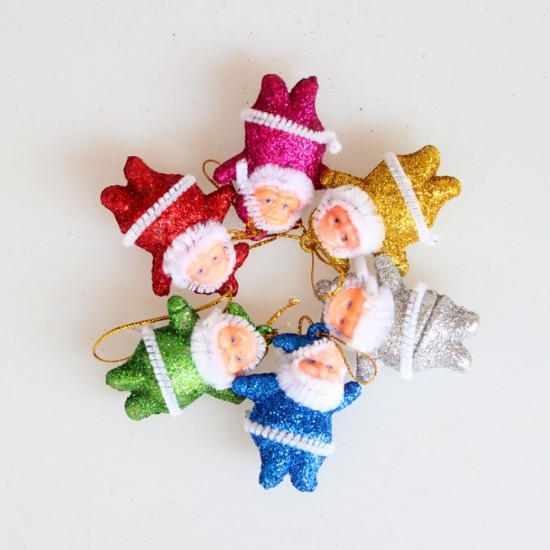 聖誕樹裝飾品 聖誕樹掛件 聖誕小老人掛件混6色 聖誕節裝飾品