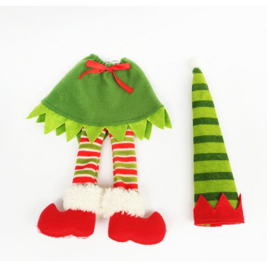 聖誕紅酒瓶套 精靈紅酒袋 紅酒瓶袋 香檳紅酒袋 聖誕裝飾品