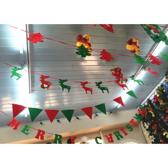 聖誕節裝飾品 聖誕拉旗 DIY聖誕拉旗 聖誕八面旗 聖誕飯店裝飾品