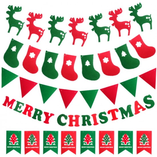 聖誕節裝飾品 聖誕拉旗 DIY聖誕拉旗 聖誕八面旗 聖誕飯店裝飾品