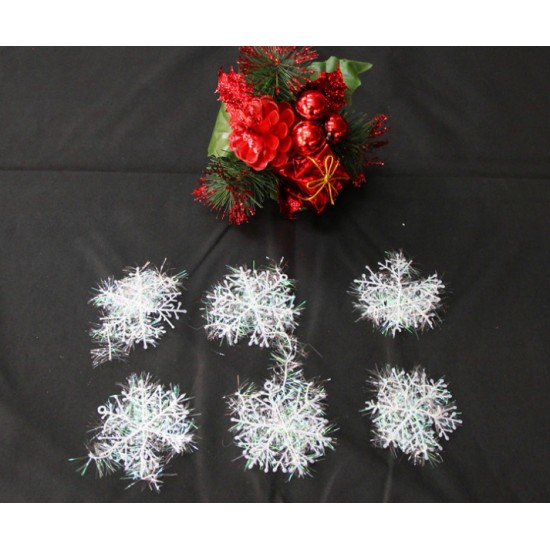 6cm雪花片 聖誕裝飾品 聖誕雪花片 6片裝