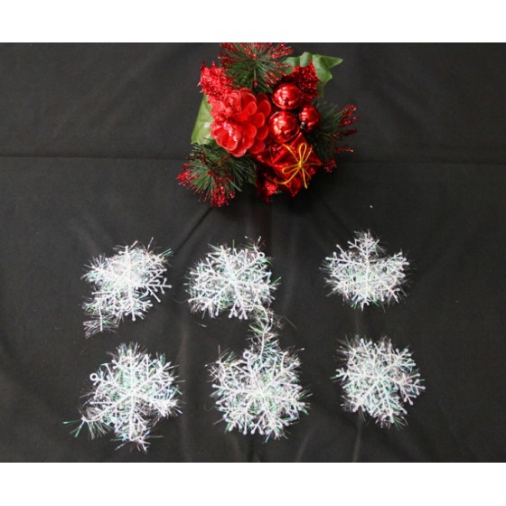 6cm雪花片 聖誕裝飾品 聖誕雪花片 6片裝