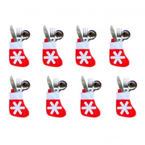 迷你小襪子 聖誕餐具套 刀叉套 聖誕裝飾品