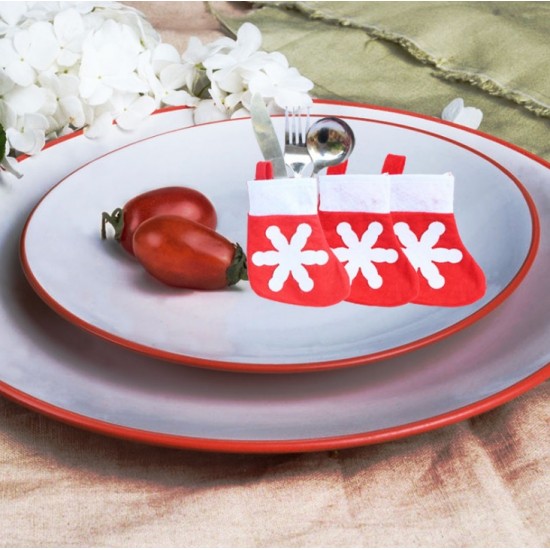 迷你小襪子 聖誕餐具套 刀叉套 聖誕裝飾品