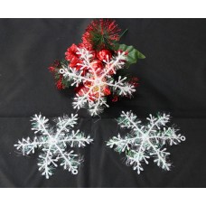 聖誕裝飾品 三片裝 15cm塑料雪花片 墻壁裝飾品 飯店聖誕布置