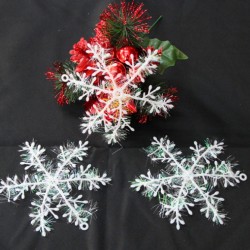 聖誕裝飾品 三片裝 15cm塑料雪花片 墻壁裝飾品 飯店聖誕布置