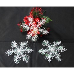 聖誕裝飾品 三片裝 15cm塑料雪花片 墻壁裝飾品 飯店聖誕布置