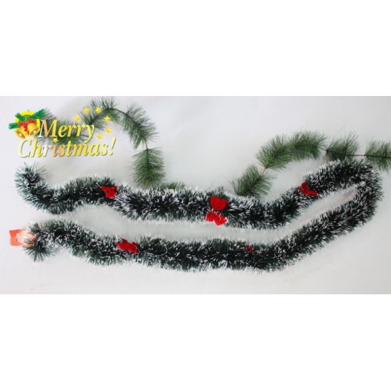 聖誕樹裝飾品 聖誕裝飾 聖誕彩條 聖誕毛條 墨綠白邊加蝴蝶結