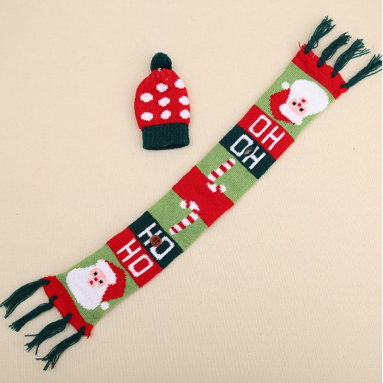 聖誕酒瓶裝飾 聖誕圍巾帽子組合 聖誕紅酒瓶套