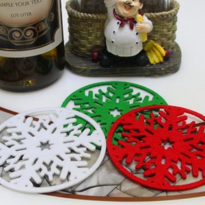 聖誕杯墊 家居飾品 雪花杯墊 毛氈杯墊 無紡布杯墊 聖誕節