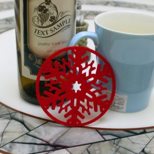 聖誕杯墊 家居飾品 雪花杯墊 毛氈杯墊 無紡布杯墊 聖誕節