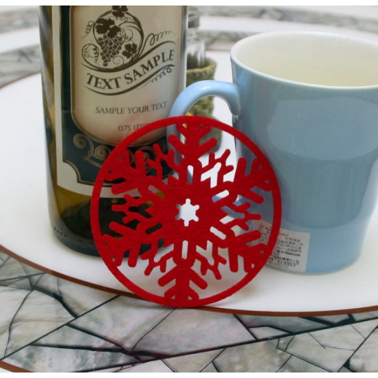 聖誕杯墊 家居飾品 雪花杯墊 毛氈杯墊 無紡布杯墊 聖誕節