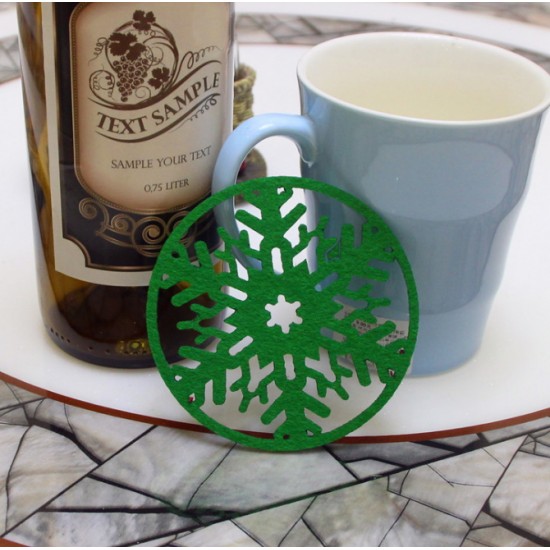 聖誕杯墊 家居飾品 雪花杯墊 毛氈杯墊 無紡布杯墊 聖誕節