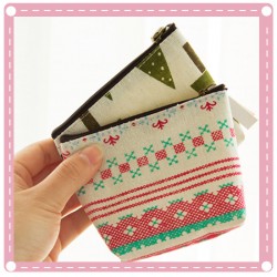 可愛動物布藝拉鏈零錢包 清新帆布小錢包 耳機包 收納包 鑰匙包 萬用包