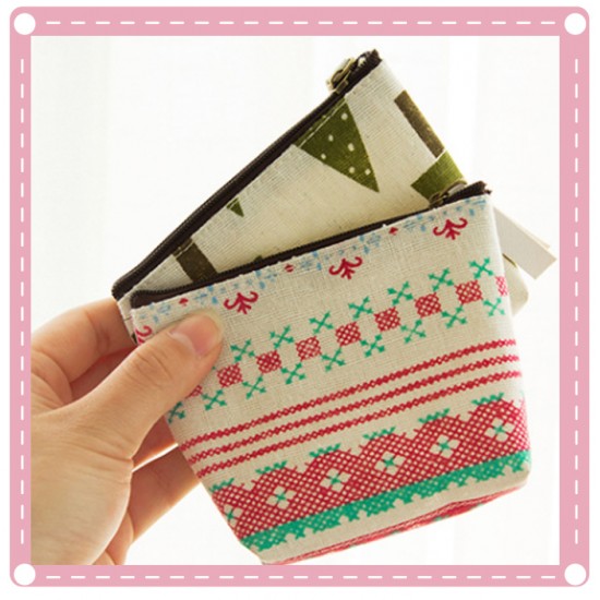 可愛動物布藝拉鏈零錢包 清新帆布小錢包 耳機包 收納包 鑰匙包 萬用包