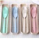 小麥餐具三件組 創意環保餐具組 隨身餐具組