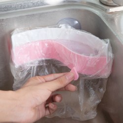 水槽可夾式垃圾架 強力三吸盤水槽垃圾袋架 創意垃圾袋掛架