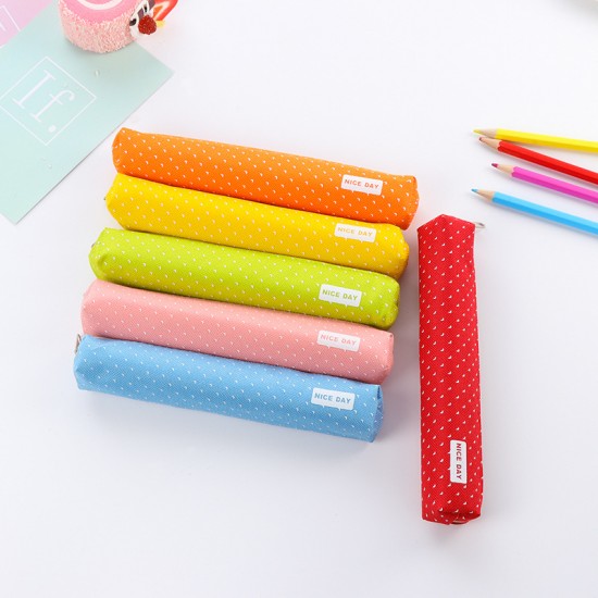 點點風筆袋 帆布筆袋 拉鍊鉛筆盒 文具收納袋 學生文具 