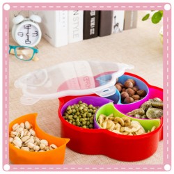 創意扣扣糖果盤 糖果盒 梅花瓜子盒 果乾密封盒 創意保鮮盤 防潮零食盒