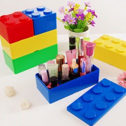 積木造型可疊加收納盒 創意桌面儲物盒 辦公文具收納盒