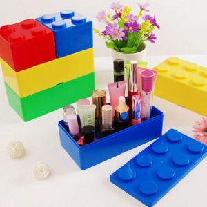 積木造型可疊加收納盒 創意桌面儲物盒 辦公文具收納盒