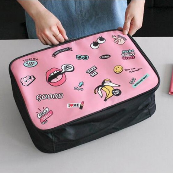 可愛手提旅行收納包 登機包 大號行李衣物拉桿箱