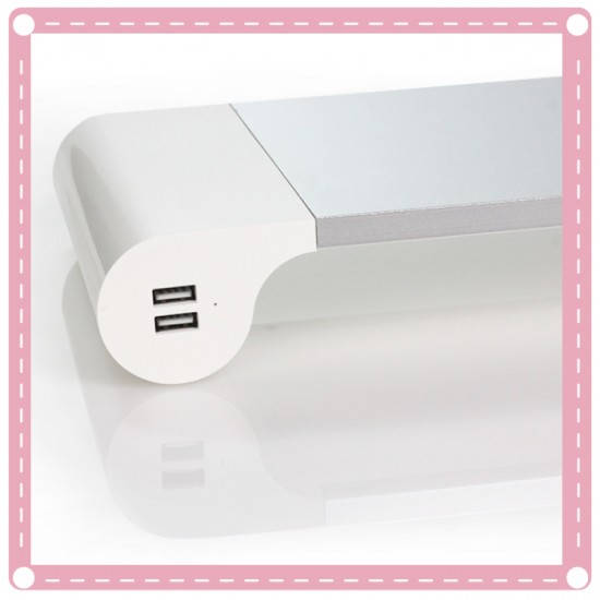 電腦液晶螢幕增高架底座托架 USB充電多功能桌面鍵盤收納架