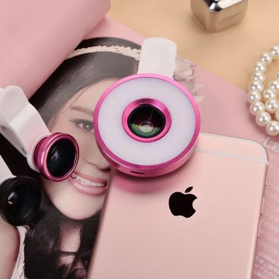 LED自拍補光燈 外置通用廣角微距魚眼特效自拍神器 美顏鏡頭
