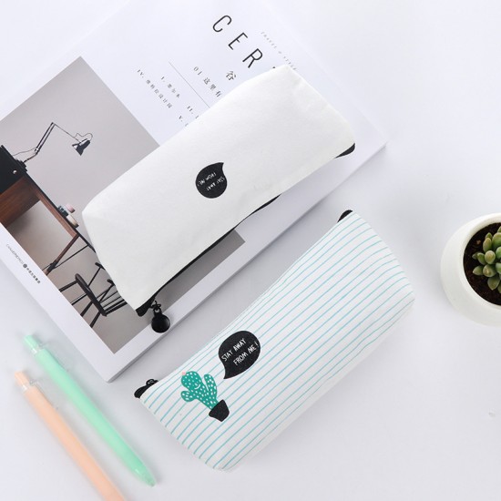 可愛簡約大容量卡通仙人掌多功能筆袋 可愛創意帆布筆袋 學生鉛筆盒