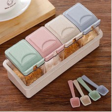 廚房調味瓶 小麥秸稈調味罐  佐料罐調味罐