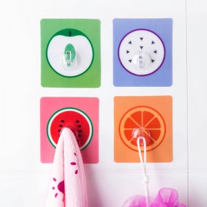 水果圖案黏貼掛勾  居家壁掛收納掛勾