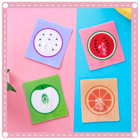 水果圖案黏貼掛勾  居家壁掛收納掛勾