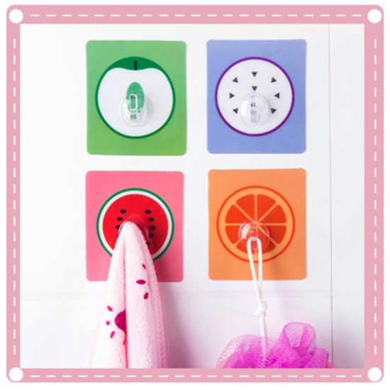 水果圖案黏貼掛勾  居家壁掛收納掛勾