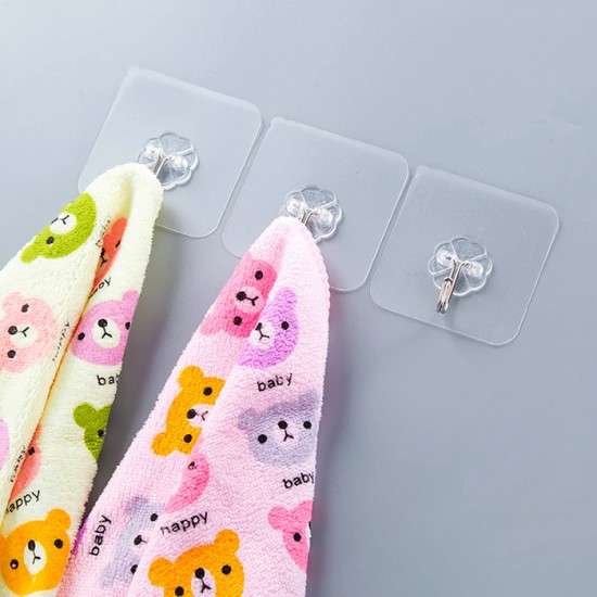 廚房無痕掛鉤 浴室透明壁掛黏貼掛鉤 墻壁門後強力免釘掛勾 6個裝