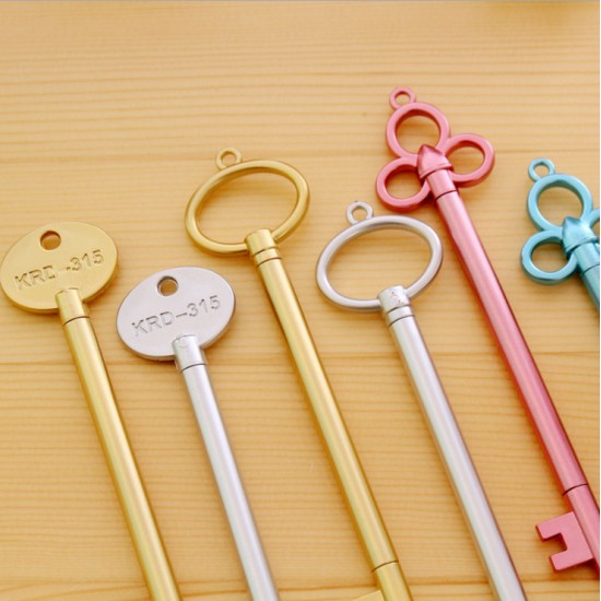 鑰匙造型中性筆 復古金屬質感原子筆 黑色中性筆 學生用品