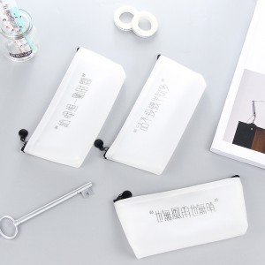 創意搞笑文字 七字箴言 船型三角形果膠筆袋 鉛筆盒 收納包 文具袋