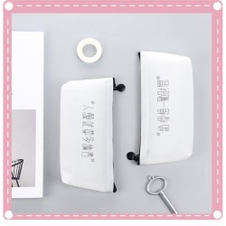 創意搞笑文字 七字箴言 船型三角形果膠筆袋 鉛筆盒 收納包 文具袋