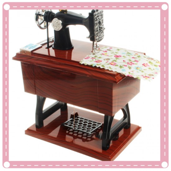 經典仿真縫紉機音樂盒 復古懷舊風音樂盒 首飾盒