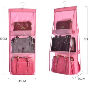 雙面透明包包收納掛架 儲物掛袋 無紡布懸掛式掛袋 透明防塵包包收納掛袋