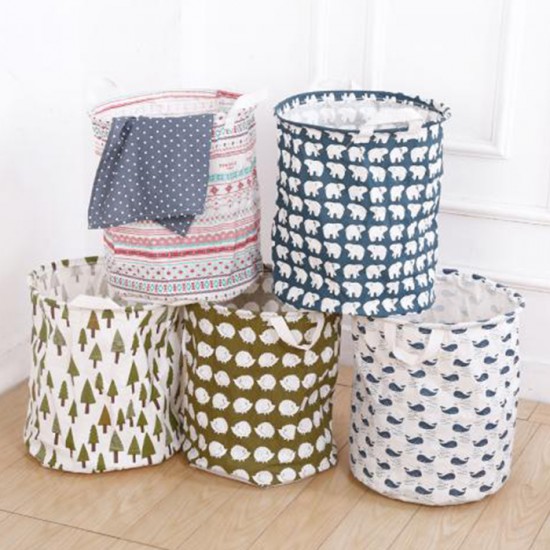 棉麻布藝可折疊髒衣籃 大號髒衣服收納籃 防水洗衣籃 玩具收納桶
