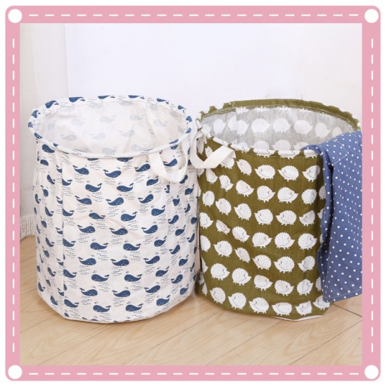 棉麻布藝可折疊髒衣籃 大號髒衣服收納籃 防水洗衣籃 玩具收納桶