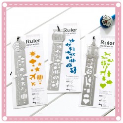 鏤空精緻帶刻度尺金屬書簽  精美可愛書簽