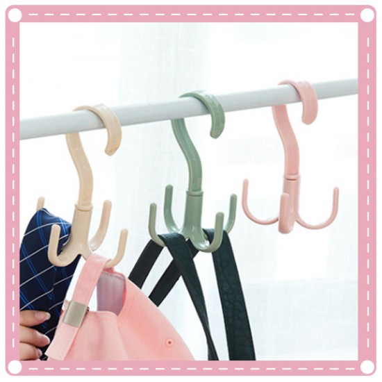 360°可旋轉S鉤 圍巾掛架 皮帶包包收納架 塑膠衣服掛勾