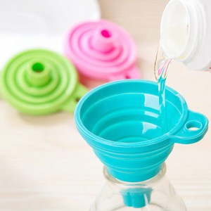 可折疊矽膠漏斗 迷你伸縮漏斗 居家廚房漏斗