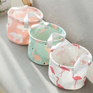 清新棉麻雜物收納儲物籃 桌面簡約收納盒 手提布藝收納籃