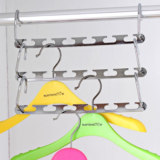 多功能6孔金屬掛衣架 2入裝